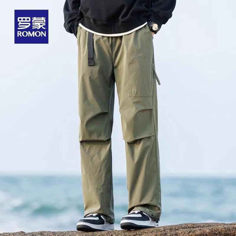 ROMON Men's Loose Fit Straight-Leg Cargo Pants