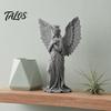 Crown Angel Ornament 3D Printed Figurine, Vintage Guardian Angle Statue, Miniature for Display Artistic Winged Women Sculpture Home Tabletop