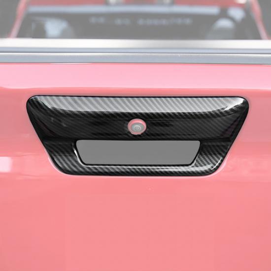 For 19-25 Dodge Ram 1500 Carbon Rear Door Tailgate Handle Cover Trim Decor Bezel