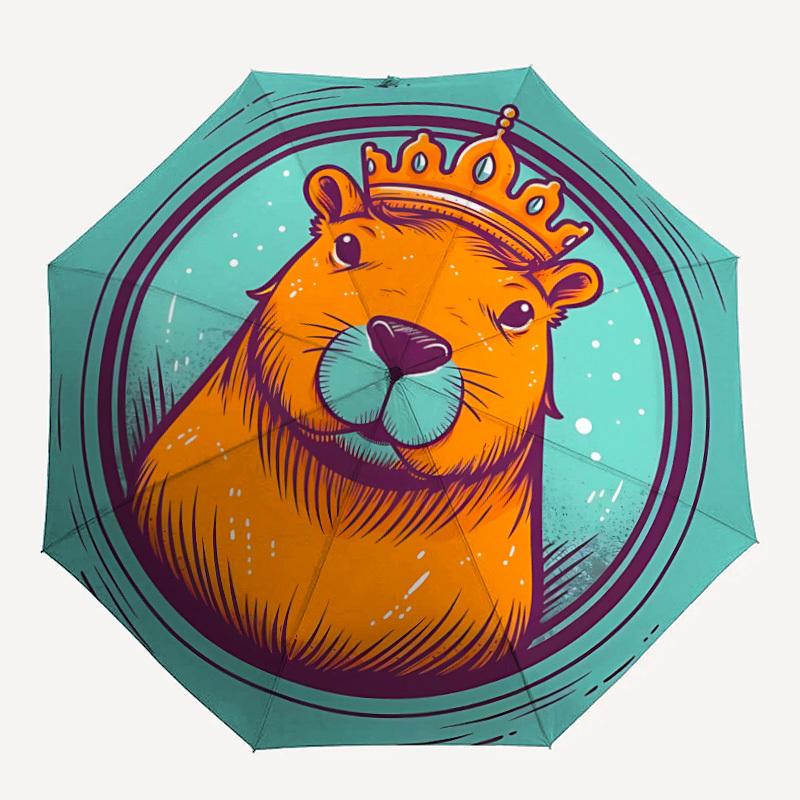 

1pc Crown Capybara Fashionable Automatic Opening/Closing Folding Umbrella with 8 Bones, Windproof Portable, Daily Use25