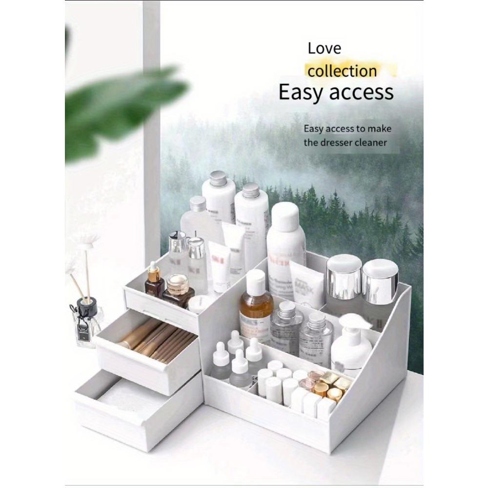 Cutii, comode și sertare pentru depozitarea machiajului, care pot conține cosmetice, produse de îngrijire a pielii, fard de pleoape, loțiuni, oje și bijuterii pentru baie și dormitor.