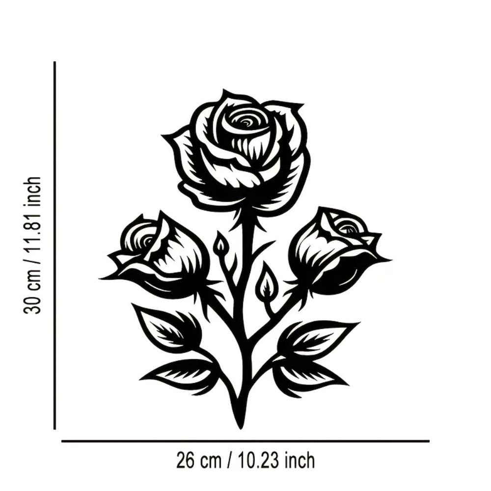 Laser Cut Rose Metal Wall Art Modern Home Office Decor Premium Craft Sign