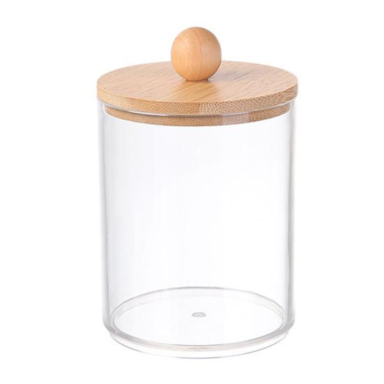 

Коробка для хранения ватных палочек, органайзер с крышкой, прозрачный дизайн, многоцелевой контейнер для хранения ватных шариков и нити A