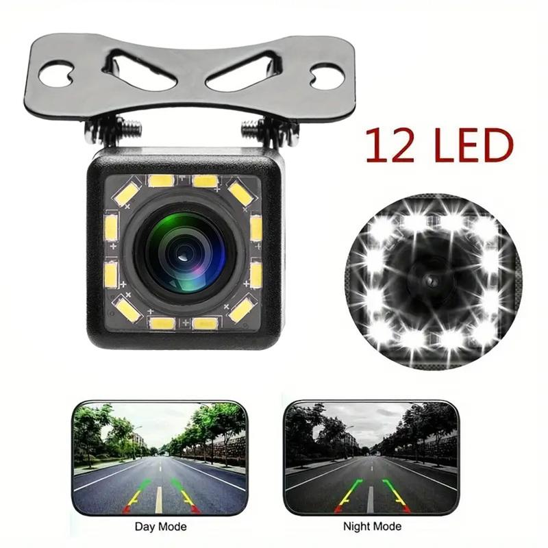 12-LED Weitwinkel Auto Rückfahrkamera, Rückfahrkamera, Nachtsicht, Rückfahr-Autoparkmonitor CCD Wasserdicht HD Video