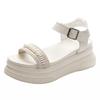 Sandals women's summer new 2025 thick sole increase of 7 cm fashion versatile buckle Roman muffin shoes trend