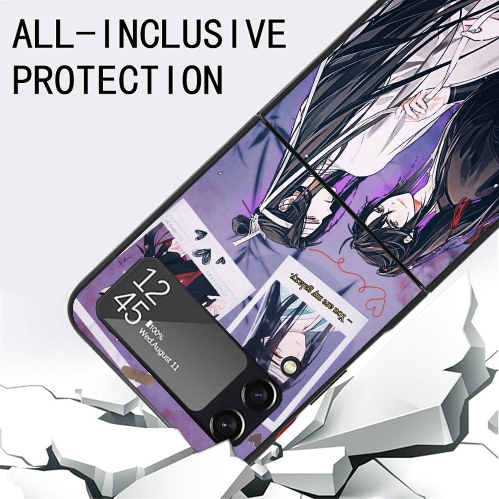 Mo Dao Zu Shi MDZS Manga Phone Case for Samsung Galaxy Z Flip3 5G Flip4 Flip5 Black Hard Cover Z Flip 5 4 3 PC Shell Zflip3 Coqu
