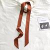 Women's Solid Silk Ribbon Scarf: Thin, Long, Narrow Neck Tie & Shirt Accessory