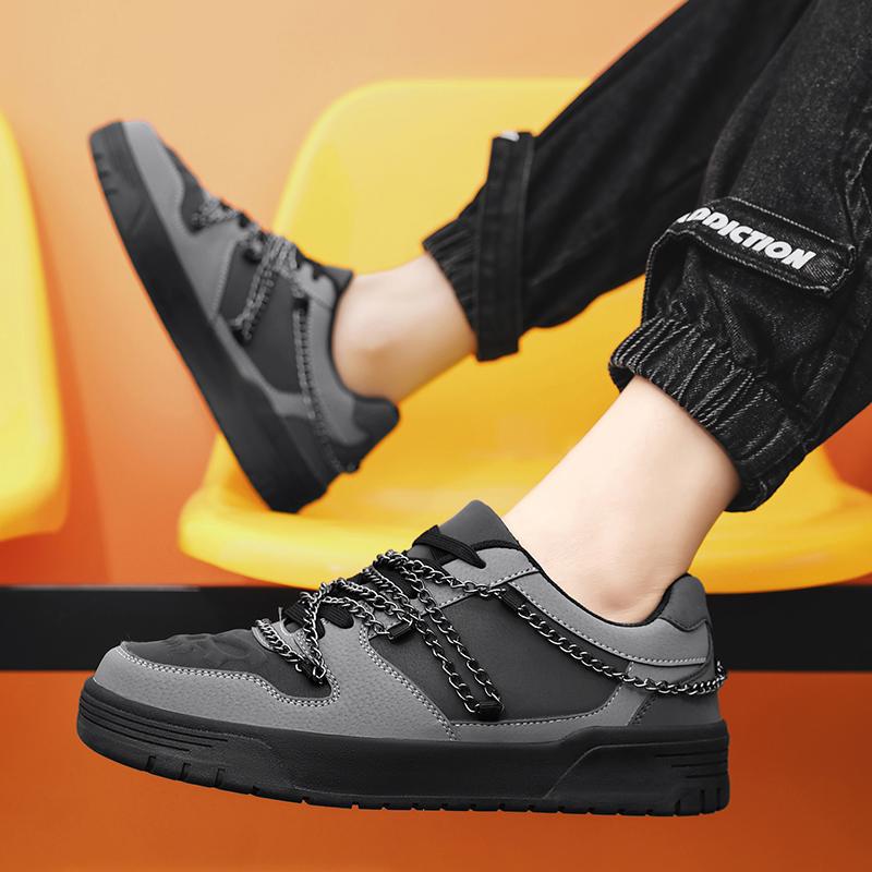 Fashion Men's Shoes Board Breathable Non-slip Men Casual Shoes Four Seasons Low Cut Black Vulcanized Luxurious Designer Shoes
