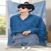 Kim Tae Hyung V Kpop B-BTS Flannel Blanket,Ultra Soft Warm Plush Throw for Home Bedroom Bed Sofa Cover Office Camping Picnic