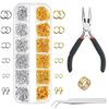 1200 Pcs Gold Silver Jump Rings Lobster Clasps Kit With Pliers For DIY Necklace Earring Jewelry Making