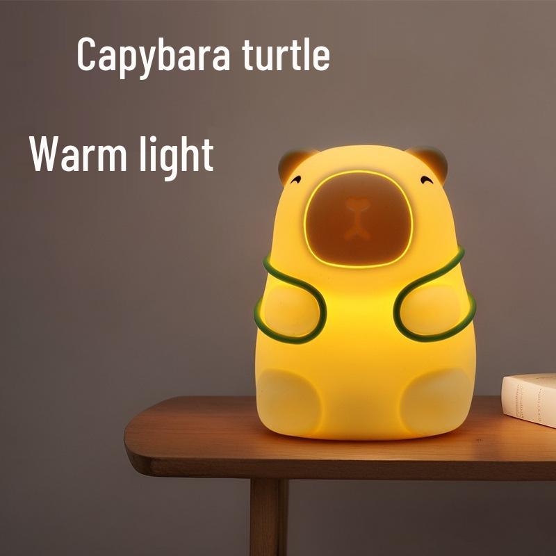Capybara Silicone Night Light: Children's Seven-Color Bedside Lamp