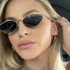1PC diamond polygon small frame sunglasses  new metal sunglasses for fashion show minimalist women