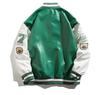 Baseballjacke aus PU-Leder für Herren – trendiger amerikanischer Stil für Frühling und Herbst, Nischendesign, Spleißjacke für Paare.