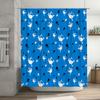 Modern Blue White Cartoon Animal Print Shower Curtain Waterproof Bathroom Decor Home Decoration 3D Printing Water Droplet Resist