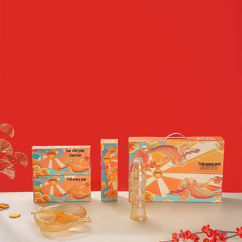 YiLiWu Koi Glass Dinnerware Six-Piece Set