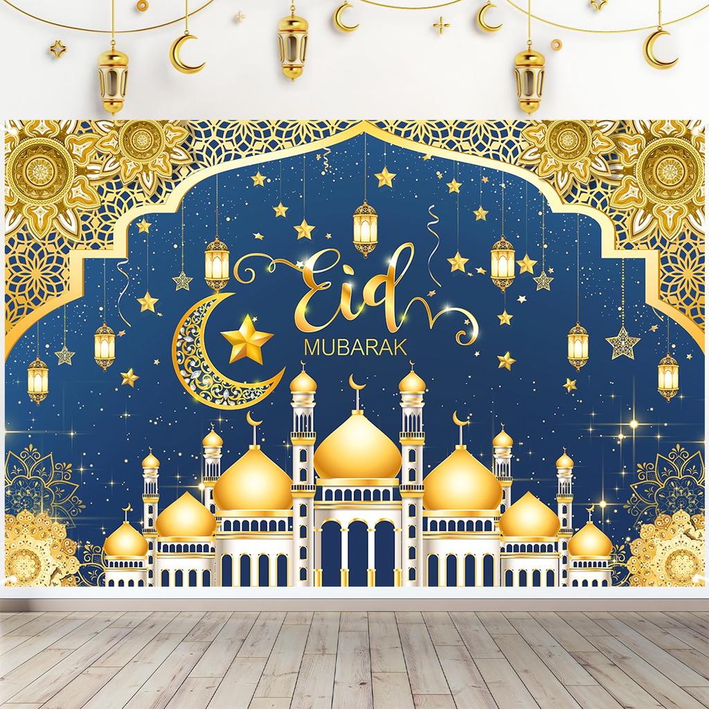 Eid Mubarak Background Ramadan Kareem Backdrop Islamic Muslim Party Supplies Eid Al-fitr Gifts Ramadan Decoration For Home 2026