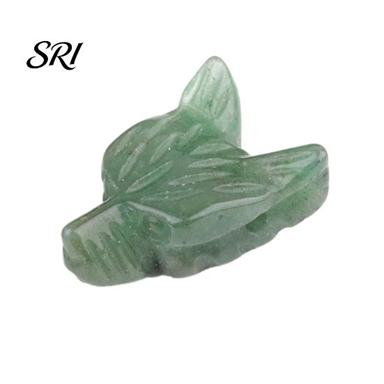 Ornamento de Pedra com Cabeça de Lobo de Ametista Escultura de Paisagem em Miniatura Textura de Cristal Contas DIY Feitas à Mão e Design Polido Decorativo para Pulseiras