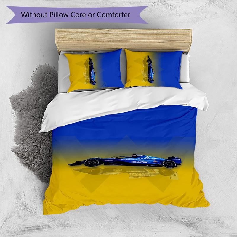 Williams Racing Printed 3PCS Bedding Set Soft Breathable Duvet Cover Pillowcases Set Washable Bedroom Decor Home Gift