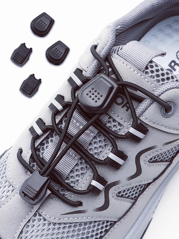 Easy On Off No Tie Shoelaces with Dot Button Quick Lock, Stretch Elastic Laces for All Athletic & Casual, Time-Saving Lazy Laces