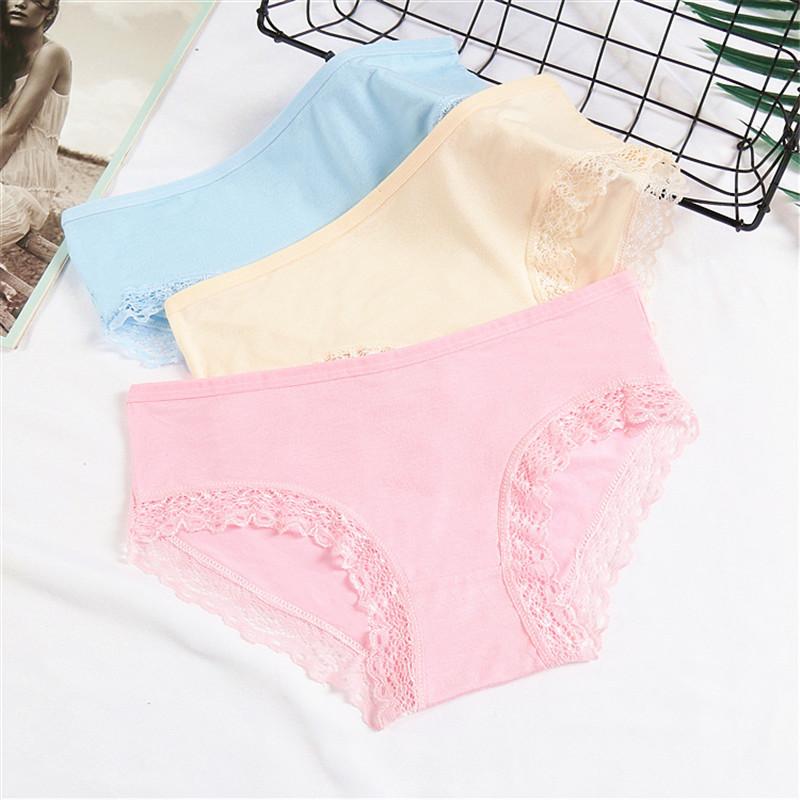 4PC Lace Girl Shorts Briefs Modal Underpants Milk Silk Panties Girls Teenagers