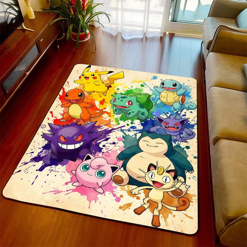 Pokemon Floor Rug Carpet Anime Theme Soft Touch Anti Slip Bottom for Bedroom Living Room Decor -QJY