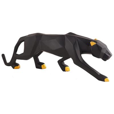 Geometric Jaguar Showpiece for Home Decor Item | Black Panther Showpiece | Cheetah Showpiece for Office Table Decorative Item