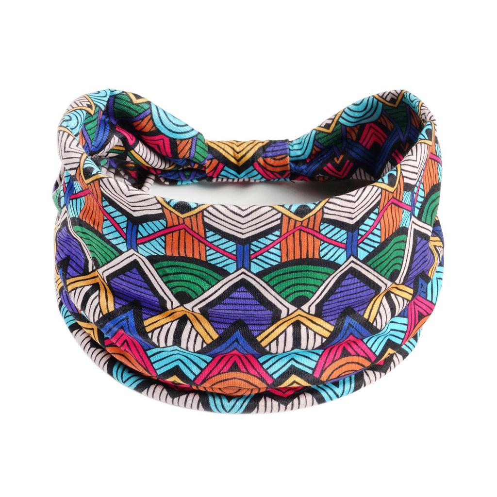 Bohemian Retro Print Yoga Headband: Wide African-Inspired Headscarf for Women