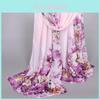 Women Stunning Peony Flowers Print Voile Wrap Shawl Pashmina Stole Scarf For A Timeless Look