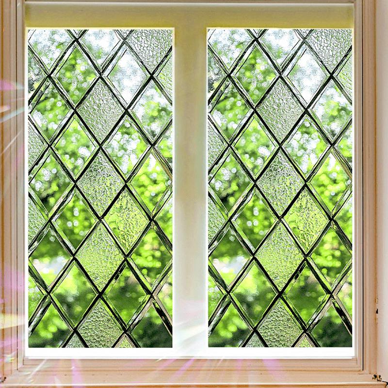 1 buc Decor Acasă DIY 45x100CM Retro PVC Electrostatic Protecție Intimitate Autocolante Geam Mat