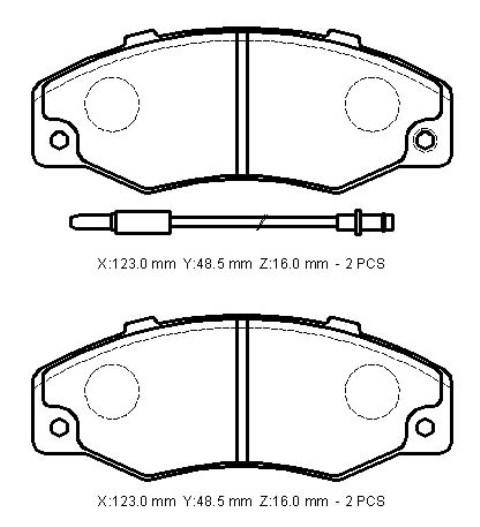 For Renault R21 Concorde Manager 1989 1996 Front Brake Pad 2-Wıre Dısc 123X48 7701202481