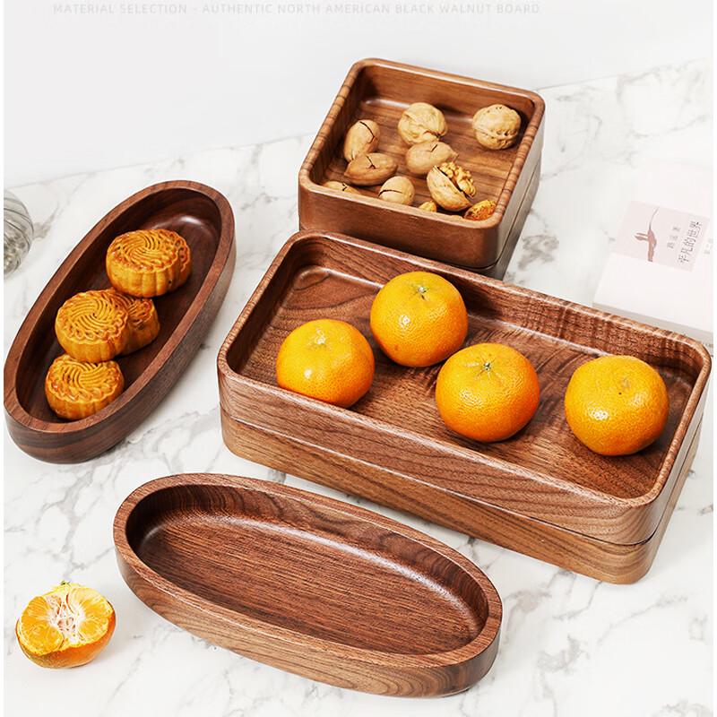Walnut Wood Serving Tray Boat Shape, 25x10.5x4.5cm