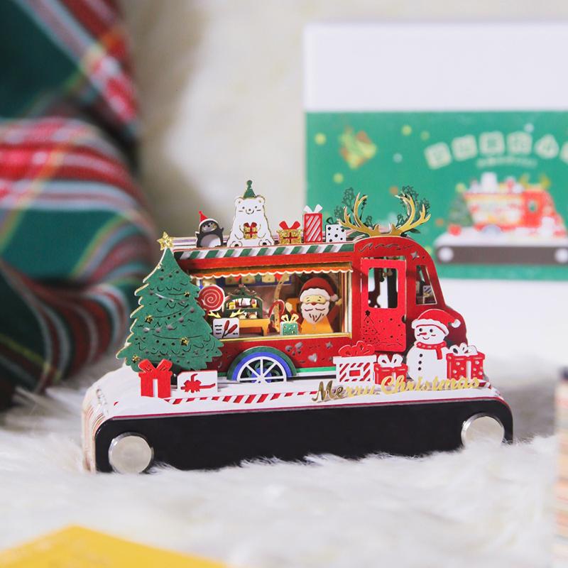 Time Piece Calendar 2026 Desk Calendar With Led Light 3D Tear-Away Calendar Paper Carving Art Memo Pad Notepad Christmas Gift