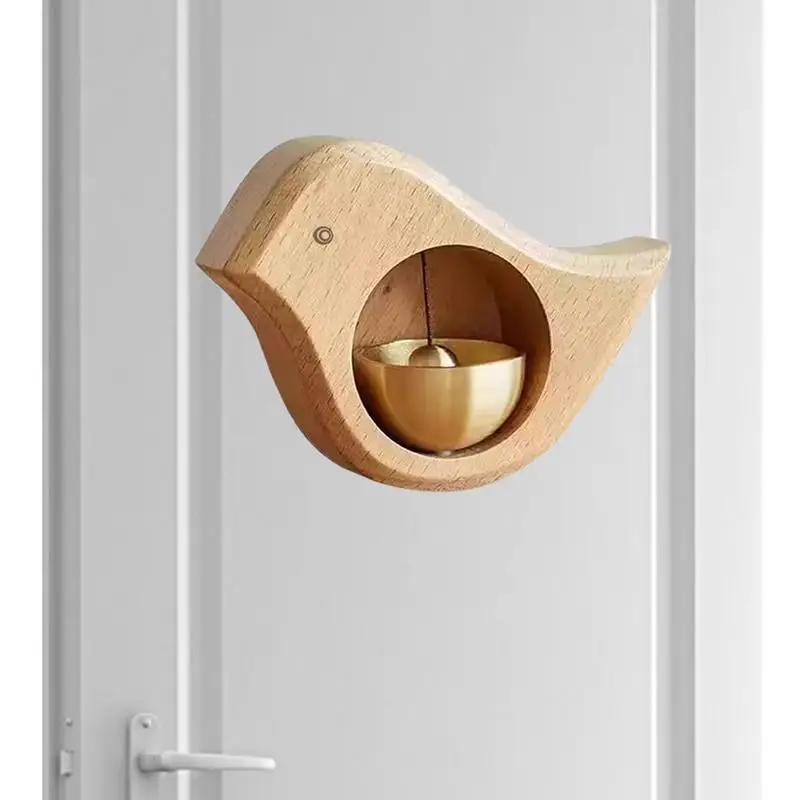 Magnetic Wood Doorbell Chimes Bird-shaped Magnetic Home Garden Welcome Wind Chime Suction Store Entrance Alert Refrigerator