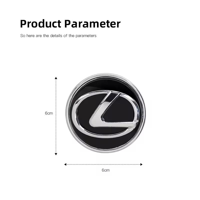 Zestaw 4 szt. 62 MM Dekoracja Odznaki Pokrywek Środkowych Felg Kół Samochodowych do Lexus RX300 IS200 IS250 ES350 CT200H UX250H NX300H RX350