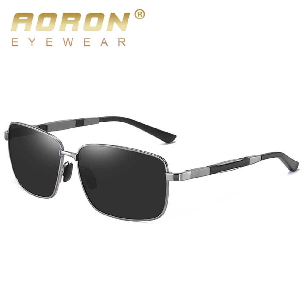 aoron Men's Metal Polarized Sunglasses Fashion Box Driver Driving Night Vision Glasses UV Protection Sunglasses