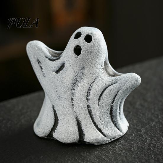 Ceramic Ghost Decor Incense Holder, Halloween Cute Ghosts Scents Burner, Resin Creative Burner Waterfall Backflow Decorative Home Desktop Decoration