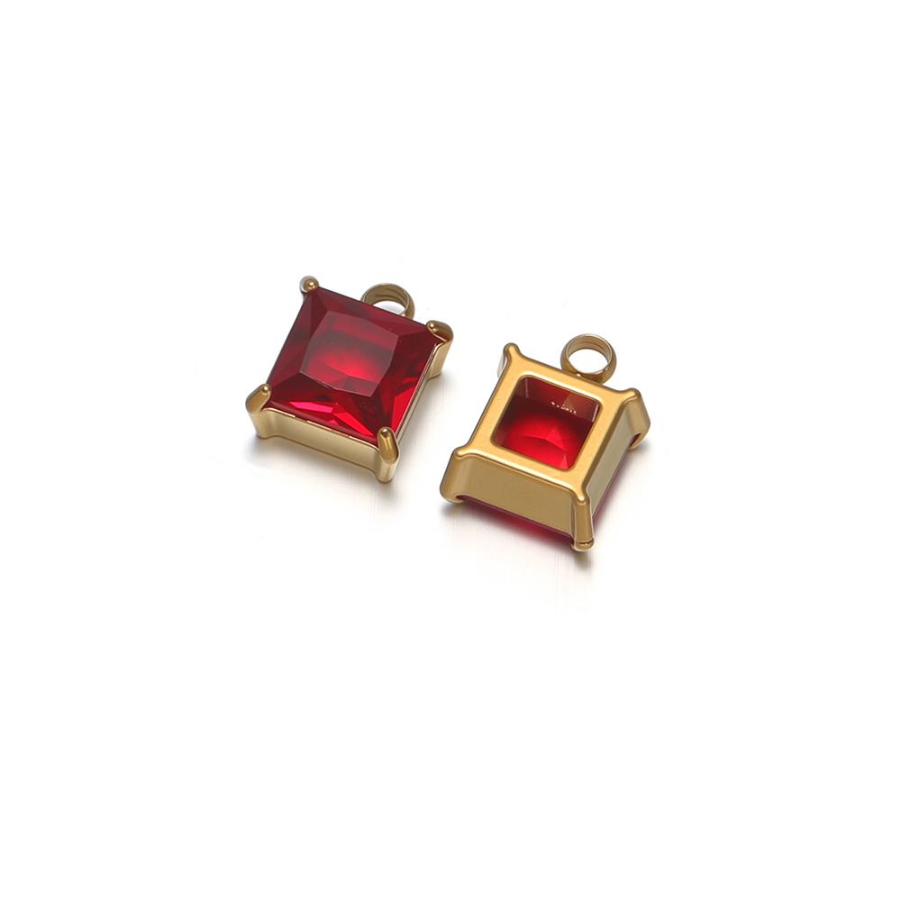 

5pcs Stainless Steel Star Zircon Square Pendants Crystal Drops Charms for DIY Necklace Jewelry Bracelet Findings Earrings Making