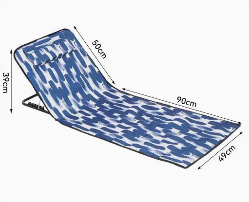 1pc Portable Outdoor Beach Sunbed Adjustable Height Beach Loungers Folding Chair