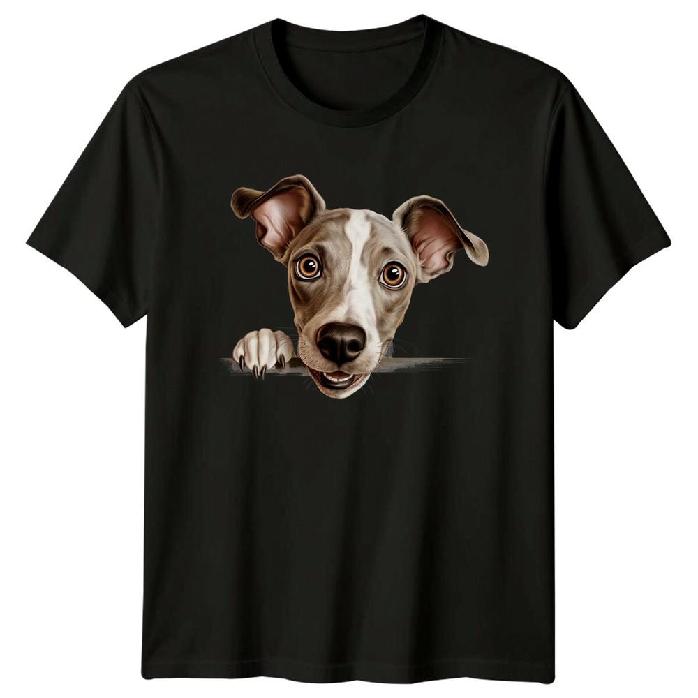 

Милая футболка с выглядывающей собакой породы Уиппет S