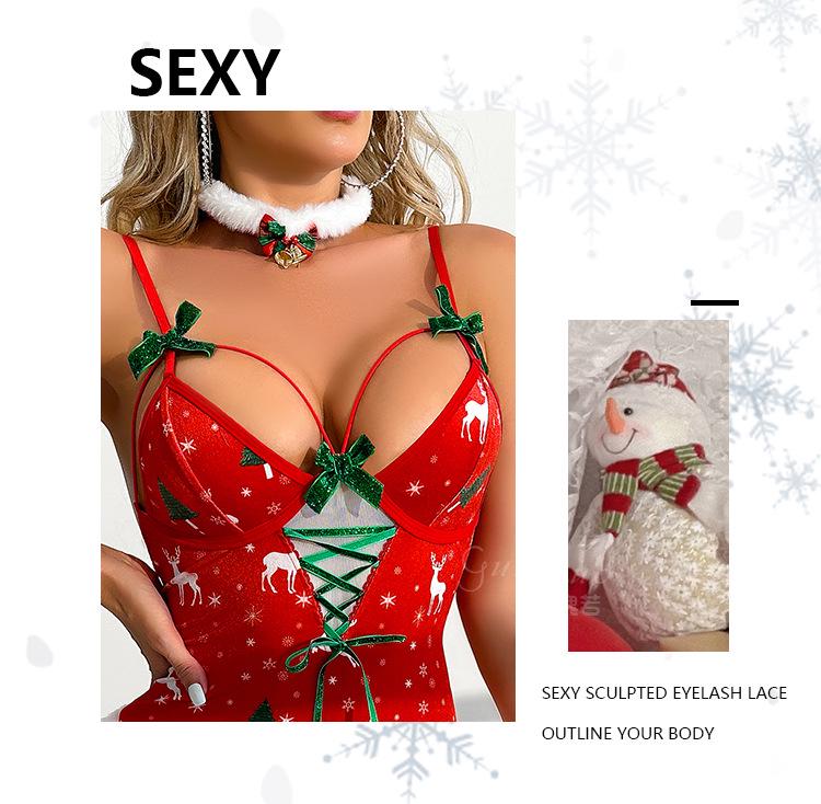Rose 'n' Pure Desire Sexy Butterfly Bodysuit - Women's Christmas Lingerie Set (F5049)