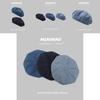 Artistic Retro Style Women's Beret In Denim Blue Warm Cotton Fabric For All Seasons