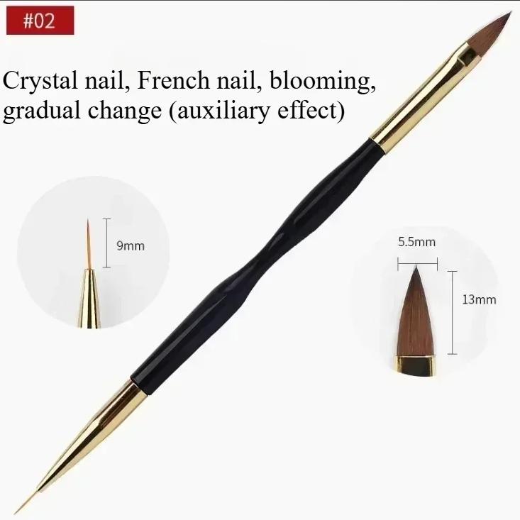 French Stripe Nail Art Liner Brush Set UV Gel Tips Ultra-thin Line Drawing Pen Dual End  Painting Brushes Manicure Tools