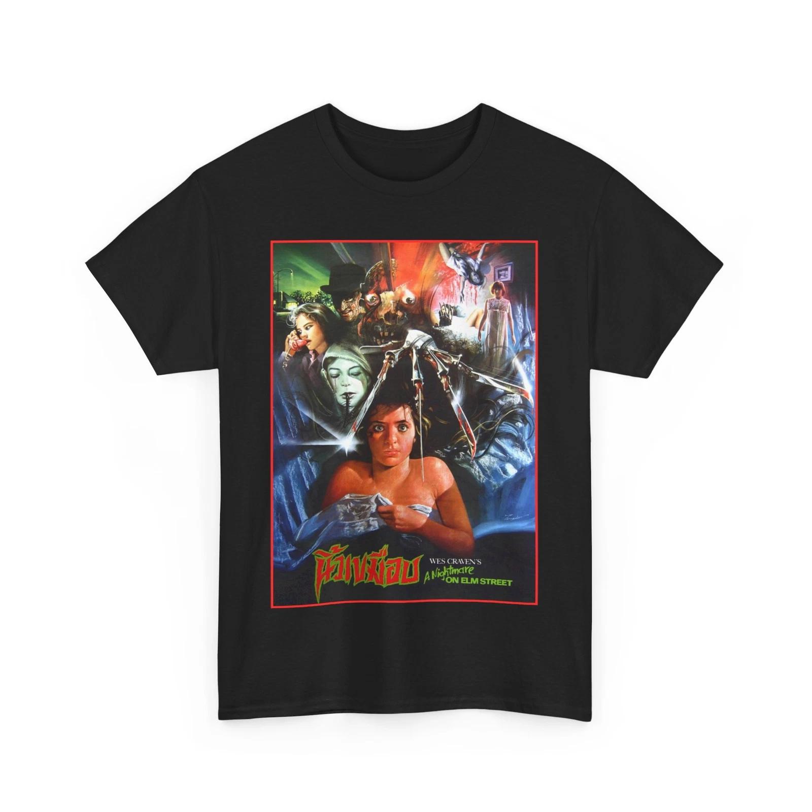 

A Nightmare On Elm Street 1984 100% Cotton T-shirt Mens Tees Top Unisex Heavy Cotton Tee 3XL