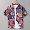 Men's Trendy Design Print Short Sleeve Beach Shirt - Comfortable, Breathable, Youth Casual Style