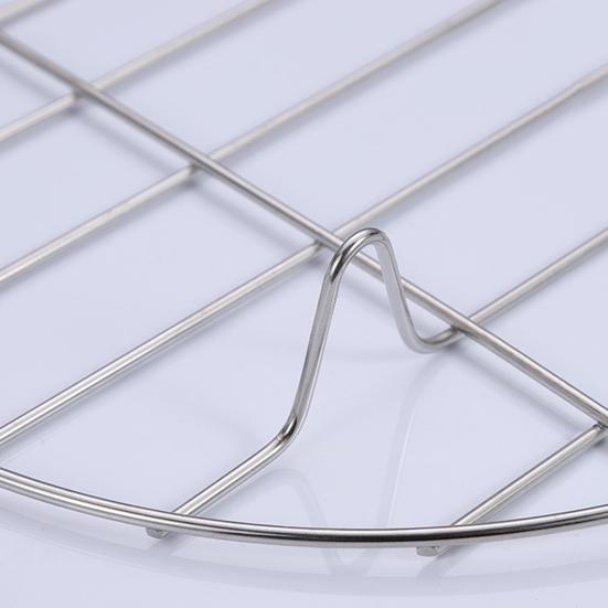 Stainless Steel Steaming Rack Multifunctional Cooling Rack Round Four-Legged Steaming Rack for Kitchen Cooking