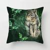 Animal Wolf King Print Pattern Sofa Cushion Cover Pillowcase Home Party Car Bedding