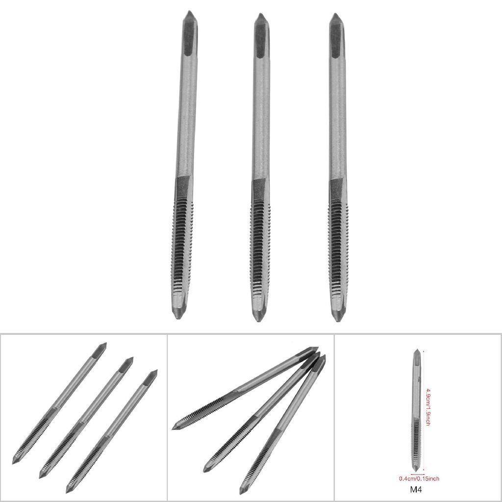 3PcsCelsiusSet M3CelsiusM4CelsiusM5 Bearing Steel Hand Thread Tap Screw Taps Tool(M3)
