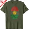 Kurdistan Fingerprint Flag Design TShirt Patriotism Daily Life Casual Shirt Kurdish Men Women Unisex Tee Summer Cotton Tops