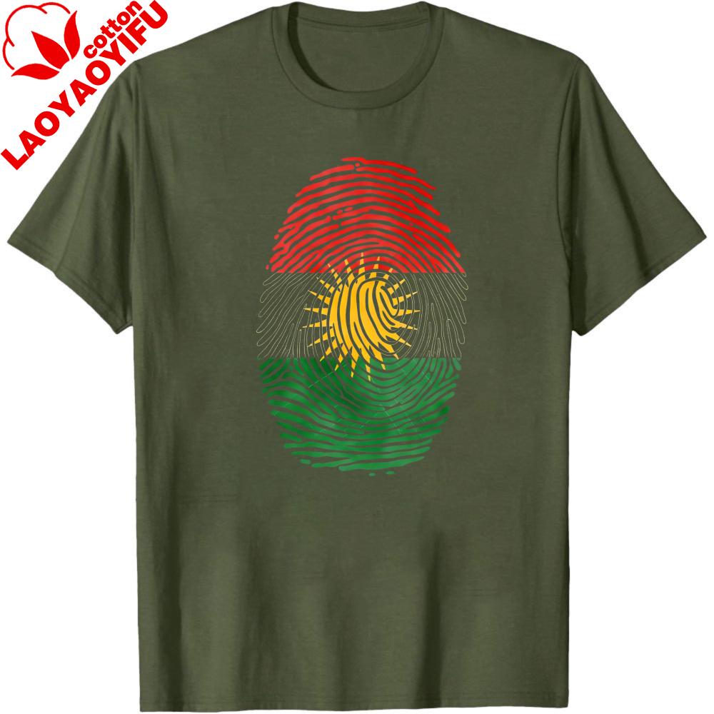 Kurdistan Fingerprint Flag Design TShirt Patriotism Daily Life Casual Shirt Kurdish Men Women Unisex Tee Summer Cotton Tops