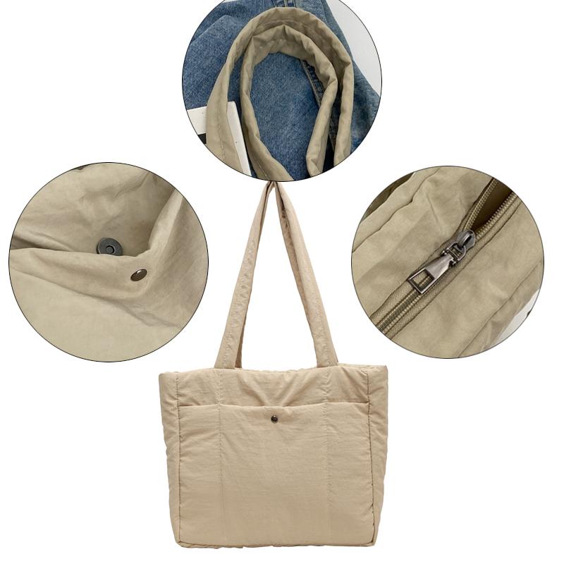 Shoulder Bag For Women Solid Color Soft Cloth Large Capacity Female Handbags Tote Bags